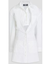Jacquemus - Baunhilha Layered Cutout Cotton-poplin Mini Shirt Dress - Lyst