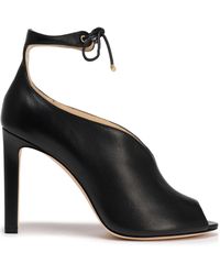Jimmy Choo Lace-up Leather Court Shoes Black