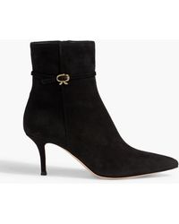 Gianvito Rossi - Ribbon Ville 70 Suede Ankle Boots - Lyst