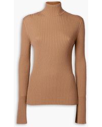 Chloé - Ribbed Wool And Cashmere-blend Turtleneck Sweater - Lyst