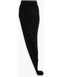 Rick Owens - Asymmetric Cupro-blend Jersey Maxi Skirt - Lyst