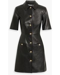 Veronica Beard - Paige Leather Mini Shirt Dress - Lyst