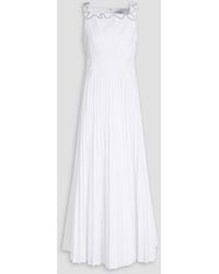 Rachel Gilbert - Peta Pleated Embellished Woven Maxi Dress - Lyst