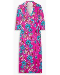 Diane von Furstenberg - Abigail wickelkleid aus seiden-jersey mit floralem print - Lyst