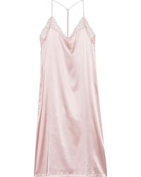 La Perla Adele Lace-trimmed Silk-blend Satin Nightdress - Pink