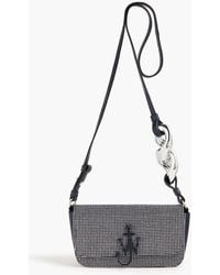JW Anderson - Chain Anchor Studded Denim And Leather Shoulder Bag - Lyst