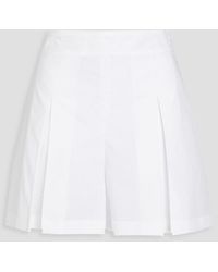 Boutique Moschino - Pleated Cotton Shorts - Lyst