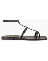 Brunello Cucinelli - Bead-Embellished Leather Sandals - Lyst
