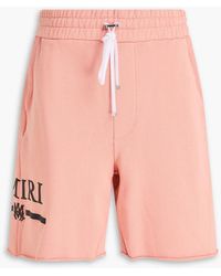 Amiri - Printed French Cotton-Terry Drawstring Shorts - Lyst