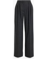 Iris & Ink - Maya Pleated Wool-blend Flannel Wide-leg Pants - Lyst