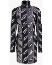 PUCCI - Printed Stretch-jersey Mini Turtleneck Dress - Lyst