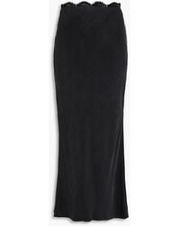 Magda Butrym - Crochet-Trimmed Washed-Silk Maxi Skirt - Lyst