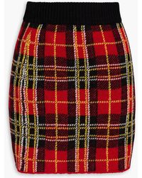 RED Valentino - Checked Wool Mini Skirt - Lyst