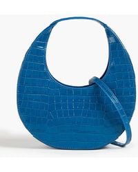 STAUD - Moon Mini Croc-Effect Leather Tote - Lyst
