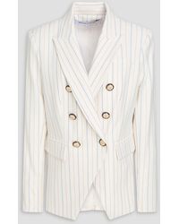 Veronica Beard - Miller Dickey Double-Breasted Pinstriped Twill Blazer - Lyst