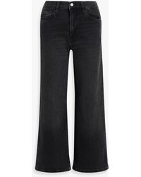 FRAME - Le Pixie Slim Palazzo Cropped High-Rise Wide-Leg Jeans - Lyst