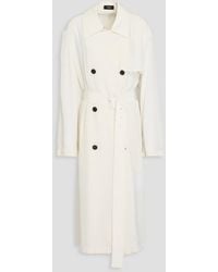 Theory - Belted Crepe De Chine Trench Coat - Lyst