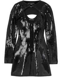 David Koma Cutout Sequined Stretch-knit Mini Dress - Black