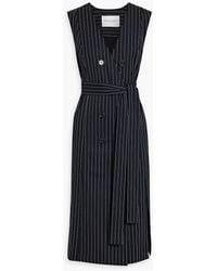 Carolina Herrera - Double-breasted Pinstriped Wool-blend Twill Midi Dress - Lyst