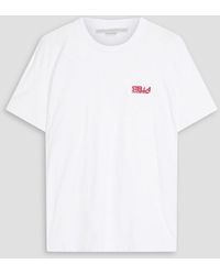 Stella McCartney - Logo-embroidered Cotton-jersey T-shirt - Lyst