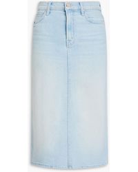 Mother - Wooner Denim Midi Skirt - Lyst