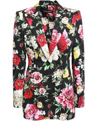 Dolce & Gabbana - Floral-print Stretch-cotton Blazer - Lyst