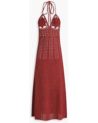 Cult Gaia - Mercedes Crocheted Cotton Halterneck Midi Dress - Lyst