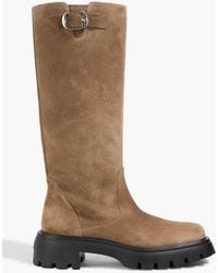 Stuart Weitzman - Emerson Buckle-Detailed Suede Knee Boots - Lyst