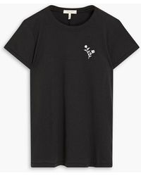 Rag & Bone - Carly Embroidered Cotton-jersey T-shirt - Lyst
