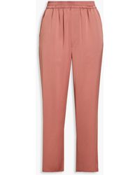 Nanushka - Cropped Satin Straight-leg Pants - Lyst