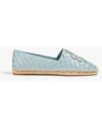 Tory Burch - Ines Embellished Woven Leather Espadrilles - Lyst