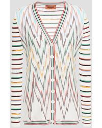 Missoni - Paneled Ribbed And Crochet-knit Cotton-blend Cardigan - Lyst