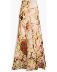 【送料&関税込】Zimmermann Cappuccino Organza Dawning Skirt ZIMMERMANN Illustration Printed Organza Midi Skirt Zimmermann