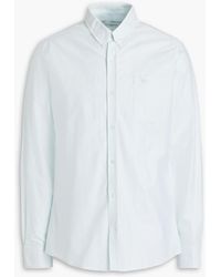 Maison Kitsuné - Embroidered Striped Cotton Oxford Shirt - Lyst
