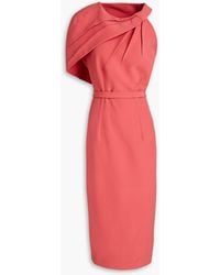 Safiyaa - Caprianne One-shoulder Pleated Stretch-crepe Dress - Lyst