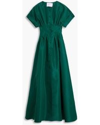 Carolina Herrera - Pleated Silk-Faille Gown - Lyst