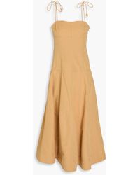 Ulla Johnson - Batista Cotton, Linen And Silk-blend Midi Dress - Lyst