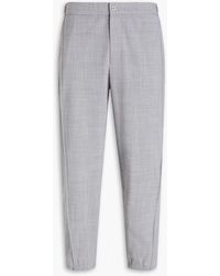 Emporio Armani - Tapered Wool-blend Pants - Lyst