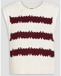 Ba&sh - Striped Cotton, Wool And Cashmere-blend Vest - Lyst