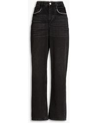 Maje - Crystal-embellished High-rise Wide-leg Jeans - Lyst