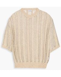 Brunello Cucinelli - Metallic Open-Knit Wool And Mohair-Blend Sweater - Lyst