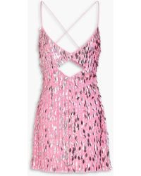 retroféte - Annistyn minikleid aus tüll mit pailletten und cut-outs - Lyst