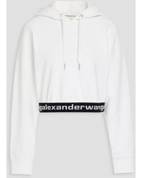 T By Alexander Wang - Cropped Stretch Cotton-blend Corduroy Hoodie - Lyst