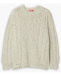 Denimist - Zopfstrickpullover aus baumwolle in distressed-optik - Lyst