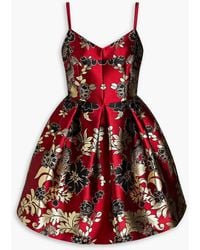 Dolce & Gabbana - Pleated Brocade Mini Dress - Lyst
