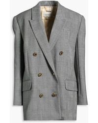 Zimmermann - Double-Breasted Prince Of Wales Checked Wool-Blend Blazer - Lyst