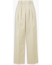 Fortela - Janet hose mit geradem bein aus twill aus einer baumwoll-leinenmischung mit falten - Lyst