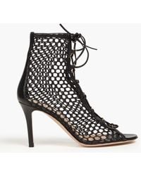 Gianvito Rossi - Fishnet Ankle Boots - Lyst