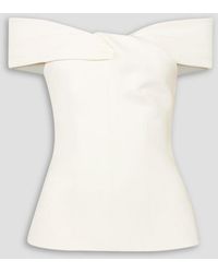 Safiyaa - Schulterfreies oberteil aus crêpe mit twist-detail - Lyst