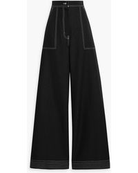 Max Mara - Oboli Cotton And Linen-Blend Twill Wide-Leg Pants - Lyst